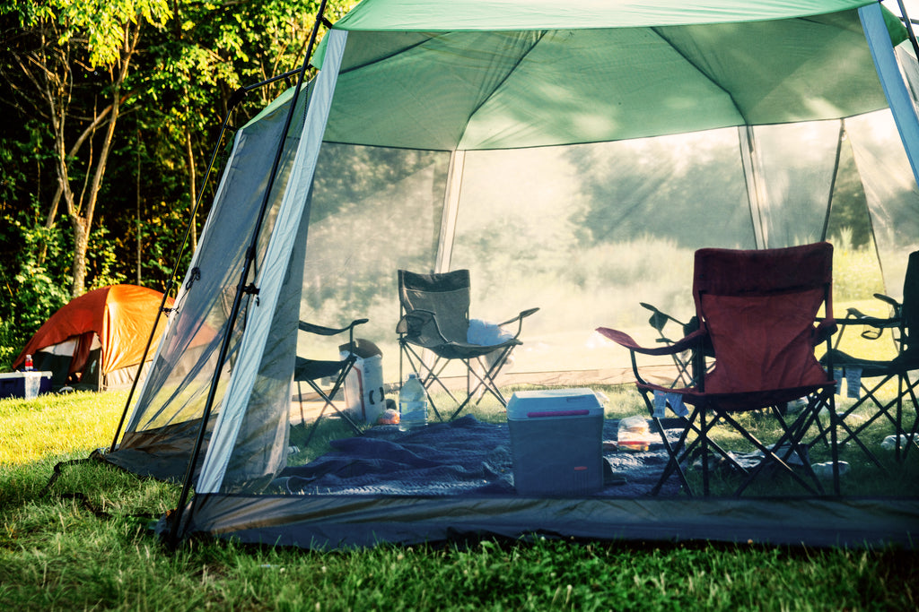 Camping tents in the sun